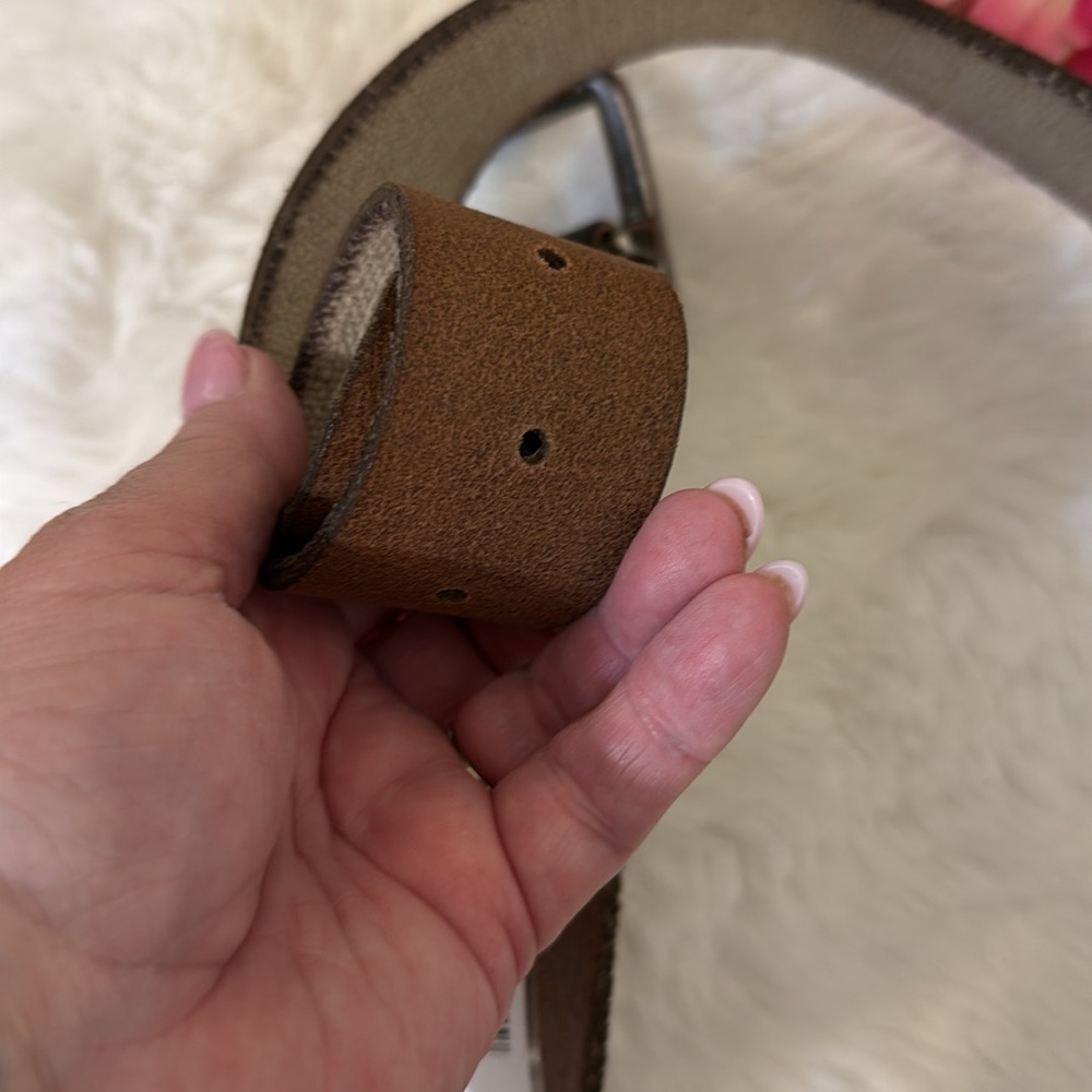 John Varvatos Men's Tan Canvas Belt with Silver Buckle - Picture 8 of 14